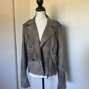 BNCI Women’s Distressed Faux Suede Moto Jacket